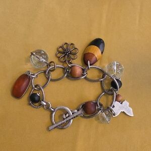 Lucky Brand Boho Charm Toggle Bracelet With Multiple Materials